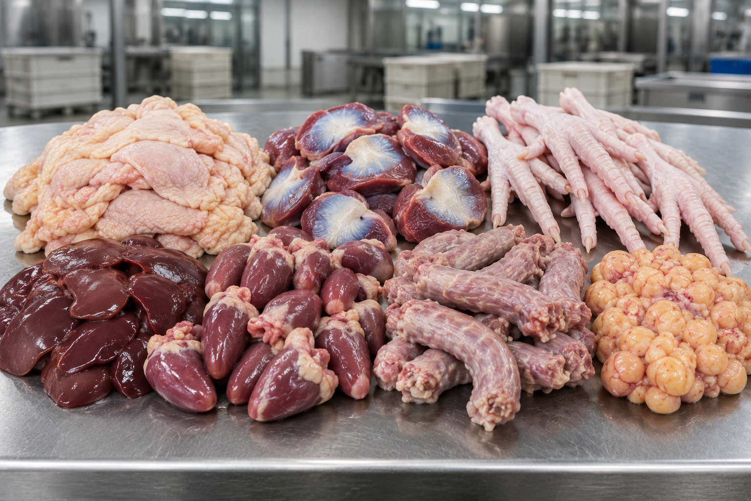 Poultry by-products prepared for export
